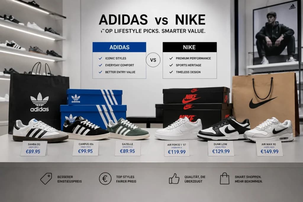 Adidas Alemanha vs Nike Alemanha: Qual marca oferece melhor valor em 2026?